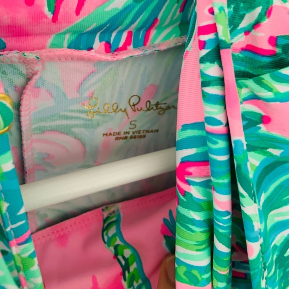 Lilly Pulitzer Lilshield Palm Tree UPF 50+ Cowlneck Top Small NWT - Picture 5 of 9